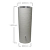 Image of Gray cylindrical Natura 2in1 MiniTank cylindrical concrete tank with wavy texture and dimensions on a white background