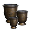 Image of Heavy Metal French Style Glazed Urn Set of 3