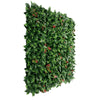 Image of Angled side view of the Artificial photinia hedge panel on a white background