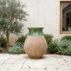 Image of Authentic French Green Biot Jar with Antiqued Base