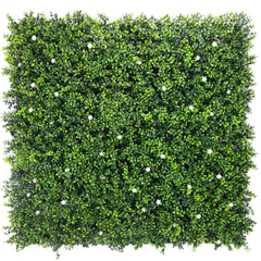 Image of OPEN BOX OF 5 X Artificial Flowering Buxus Hedge Panel 1m UV Stabilised