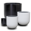 Image of BALCONY LITE White Bullet Pots in multiple sizes black and white
