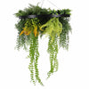 Image of Roof Hanging Disc With Artificial Plants Black Frame 60cm main view