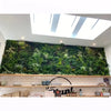 Image of Artificial green living wall in a modern interior setting with shelves below