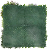 Image of Rear view of the forest floor green artificial plant panel with a grid pattern on a white background