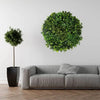 Image of Mixed Fern And Ivy Artificial Green Wall 80cm White In The Living Room