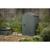 Image of Keter Darwin 4x4 Garden Shed (1.3 x 1.2m) Wood Green Full View In The Garden