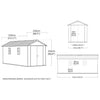 Image of Keter Newton Plus Shed 7.5x17 (2.3 x 5.4m) Double Door Dimensions