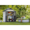 Image of Keter Oakland Garden Shed 754 Full View In The Garden