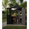 Image of Keter Potting 6x8 Shed - Dark Grey (1.9 x 2.4m) With Doors Open And Inside Visible