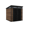 Image of Keter Signature Pent 7x7 Shed - Walnut Look (2.2 x 2.2m) Full View