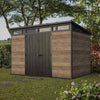 Image of Keter Signature Pent 11x7 Shed (3.4 x 2.2m) Walnut Full View In The Garden
