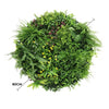 Image of Artificial Green Wall Disc White Country Fern Disc 80cm black diameter