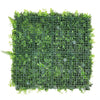Image of rear back side of square artificial green wall panel with grid structure on a white background