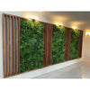 Image of Artificial Country Fern Recycled Vertical Garden Panel In the Hallway with Wooden Panels Full View