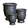 Image of Graphite French Ceramic Glazed Urn