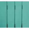 Image of Close-up of teal wooden paneling with vertical slats