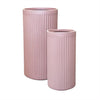 Image of Set of 2 Sizes of Sierra Doric Cylinder Pot Planter Pink Salt