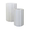 Image of Set of 2 Sizes Sierra Vattra Fluted Cylinder Pot in White