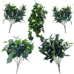 Artificial Bushy Plant Stems Variety Pack, UV Stabilised