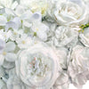 Image of Artificial Flower Wall Backdrop Panel 40cm X 60cm Faux White Flowers