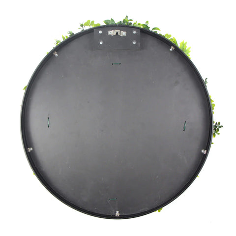 Artificial Green Wall Disc Art White Jasmine UV Resistant 75cm - Black