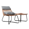 Image of Artiss Ratten Outdoor Lounge Chair Set With Ottoman