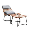 Image of Artiss Ratten Outdoor Lounge Chair Set With Ottoman