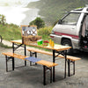 Image of Artiss Wooden Outdoor Foldable Bench + Seat Set