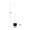 Image of Balcony Lite 20cm Black Hanging Stone Pot With 1.2m Stainless Wire