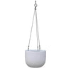 Image of Balcony Lite 20cm White Hanging Stone Pot With 1.2m Stainless Wire