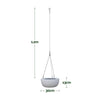 Image of Balcony Lite 30cm White Hanging Stone Bowl With 1.2m Stainless Wire