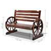 Image of Gardeon 2 Person Wooden Wagon Wheel Bench Seat - Dark Grain