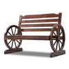 Image of Gardeon 2 Person Wooden Wagon Wheel Bench Seat - Dark Grain