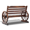 Image of Gardeon 2 Person Wooden Wagon Wheel Bench Seat - Dark Grain