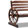 Image of Gardeon 2 Person Wooden Wagon Wheel Bench Seat - Dark Grain