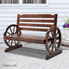 Image of Gardeon 2 Person Wooden Wagon Wheel Bench Seat - Dark Grain