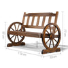 Image of Gardeon 2 Person Wooden Wagon Wheel Bench Seat - Natural Grain