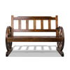 Image of Gardeon 2 Person Wooden Wagon Wheel Bench Seat - Natural Grain