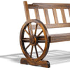 Image of Gardeon 2 Person Wooden Wagon Wheel Bench Seat - Natural Grain