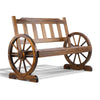 Image of Gardeon 2 Person Wooden Wagon Wheel Bench Seat - Natural Grain