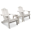 Image of Gardeon 3pc Adirondack Outdoor Beach Chairs + Table Set