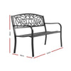Image of Gardeon Cast Iron Welcome Garden Bench Seat - Black