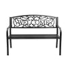 Image of Gardeon Cast Iron Welcome Garden Bench Seat - Black