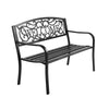 Image of Gardeon Cast Iron Welcome Garden Bench Seat - Black