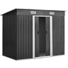 Image of Giantz 2.35 x 1.31m Steel Garden Shed - Grey
