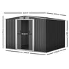 Image of Giantz 2.57 x 2.57m Steel Base Garden Shed - Grey