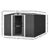 Image of Giantz 2.57 x 3.12m Garden Shed with Roof - Grey