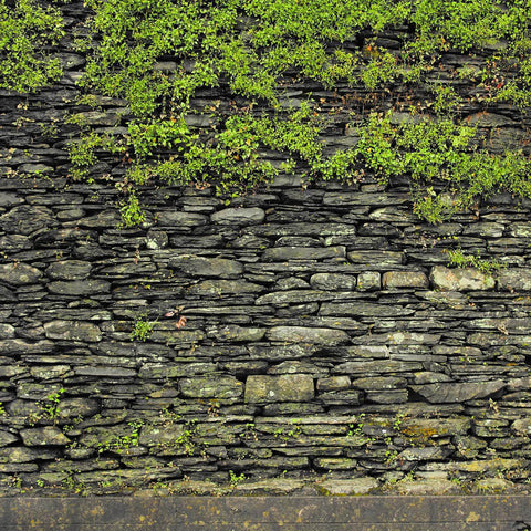 Grey Slate Stone Wall Custom Sized UV Printed Fence Cover