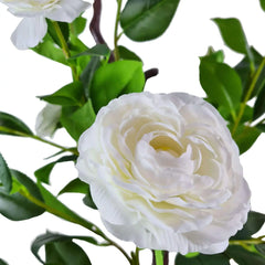 Artificial Camellia Tree Flowering Natural White 100cm